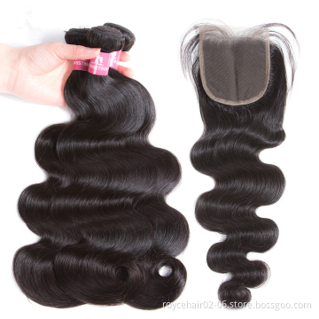 Cheap 10a 11a Grade 100% Peruvian Virgin Hair Extensions Body Wave Bundles with Closure
